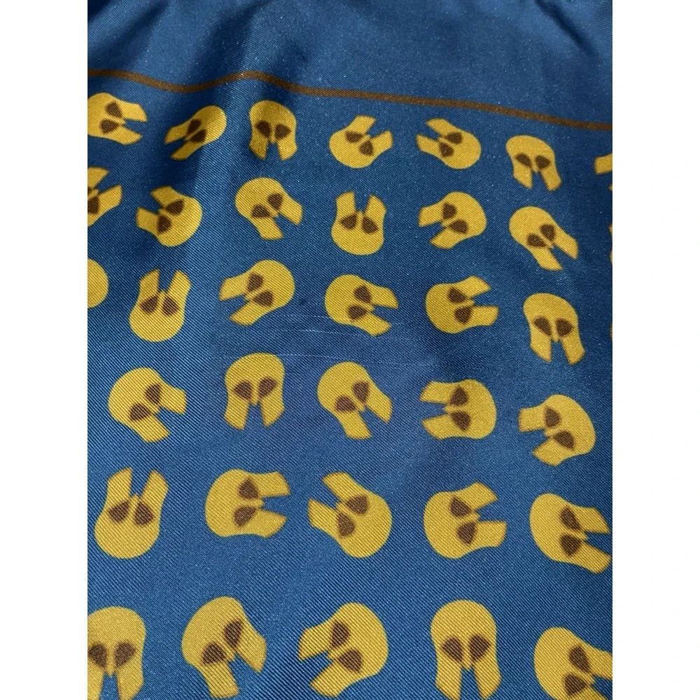 Thalassa‎ Collection Greece Silk Scarf 18x18in Blue Spartan Helmet Print Italy - Picture 6 of 6